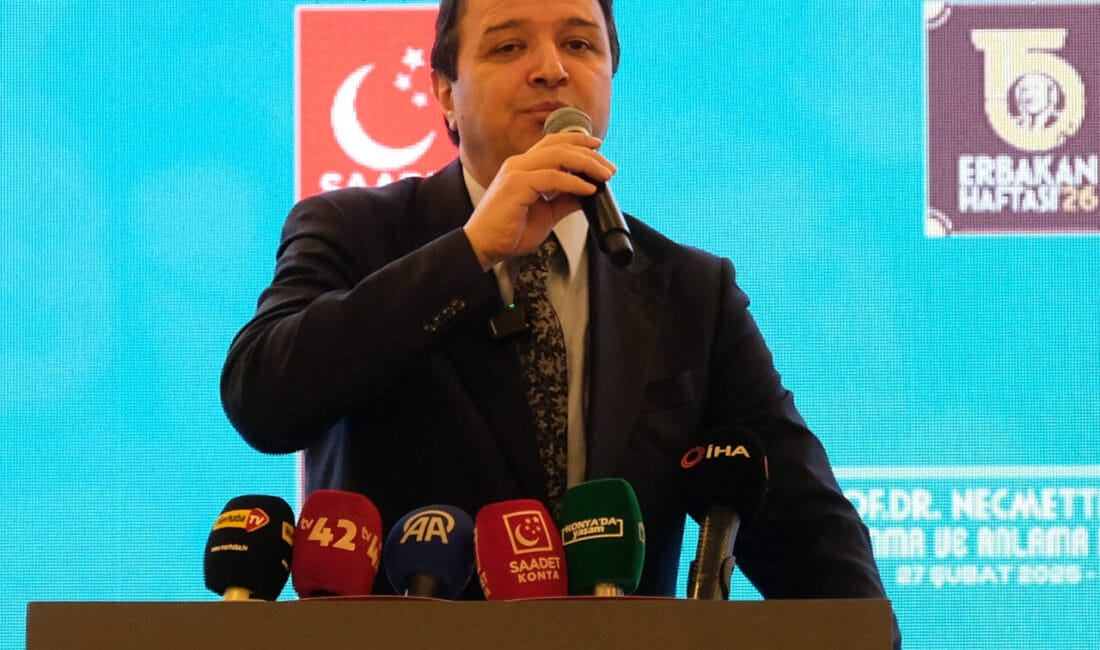 Saadet Partisi Genel Başkanı Mahmut Arıkan, Konya’daki programda 28 Şubat