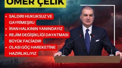 AK Parti Sözcüsü Ömer Çelik, İran’a yönelik saldırıları hukuksuz olarak