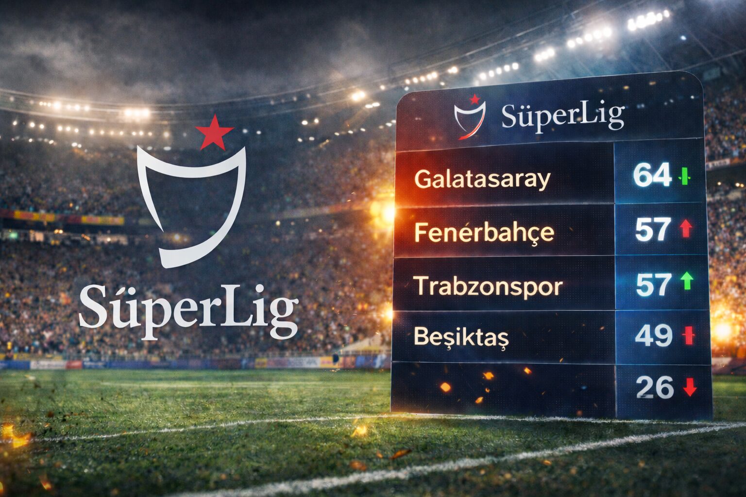 Trendyol Süper Lig’de 26. hafta tamamlandı. Galatasaray, Başakşehir’i 3-0 yenerek