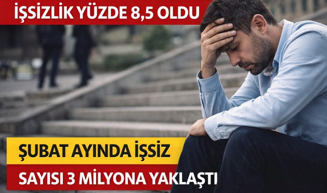 TÜİK Açıkladı: Şubat Ayında İşsizlik Yüzde 8,5 TÜİK’in açıkladığı verilere göre Şubat ayında işsizlik oranı yüzde 8,5’e
