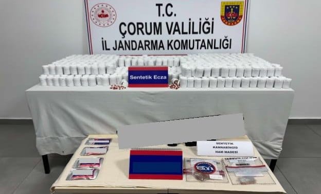 Çorum'da jandarma ekiplerinin 2026 yılının ilk 4 ayında düzenlediği uyuşturucu