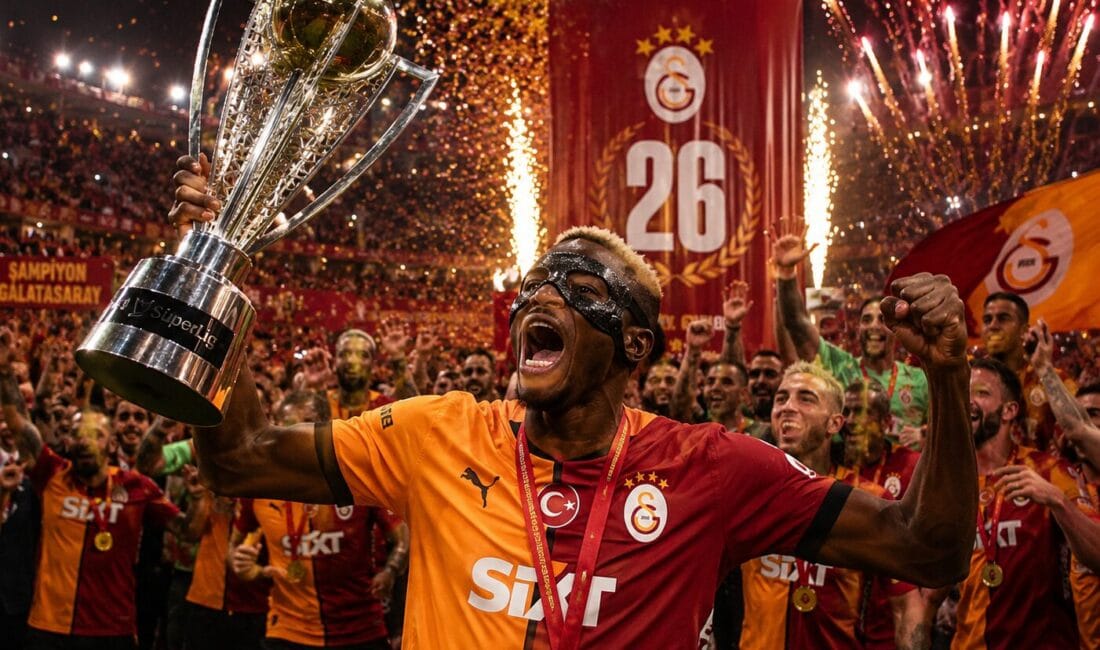 Aslan Zirvede Tek Başına: Galatasaray 26. Kez Şampiyon! Galatasaray, evinde Antalyaspor'u muhteşem bir geri dönüşle 4-2 mağlup ederek
