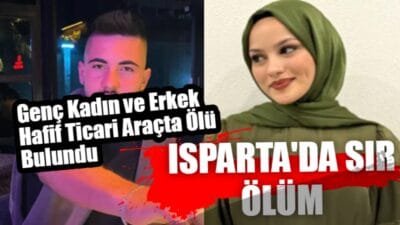 Isparta'nın Eğirdir ilçesinde yol kenarında park halindeki hafif ticari araçta