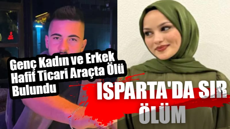Isparta'nın Eğirdir ilçesinde yol kenarında park halindeki hafif ticari araçta